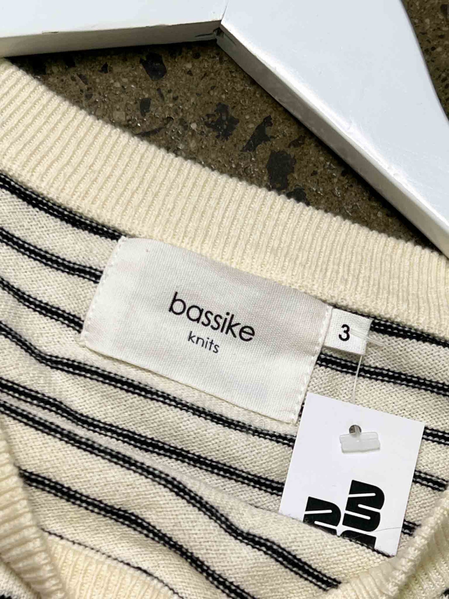 Size 3 (12) | Bassike Cotton & Merino Wool Striped Jumper