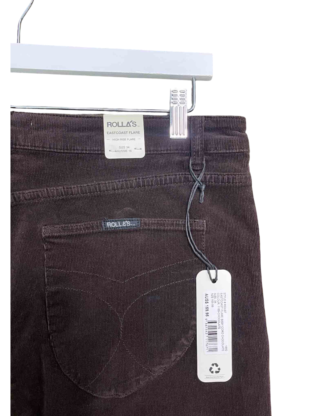Size 34" | Rolla's East Coast Flare Brown Corduroy Pants With Tags