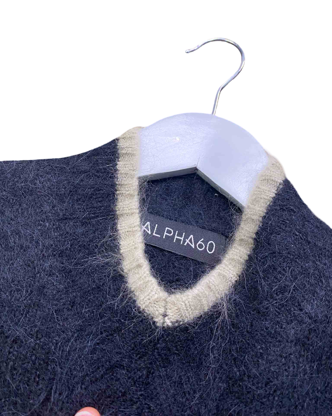 Size XS | Alpha60 Black Alpaca Mohair Jumper