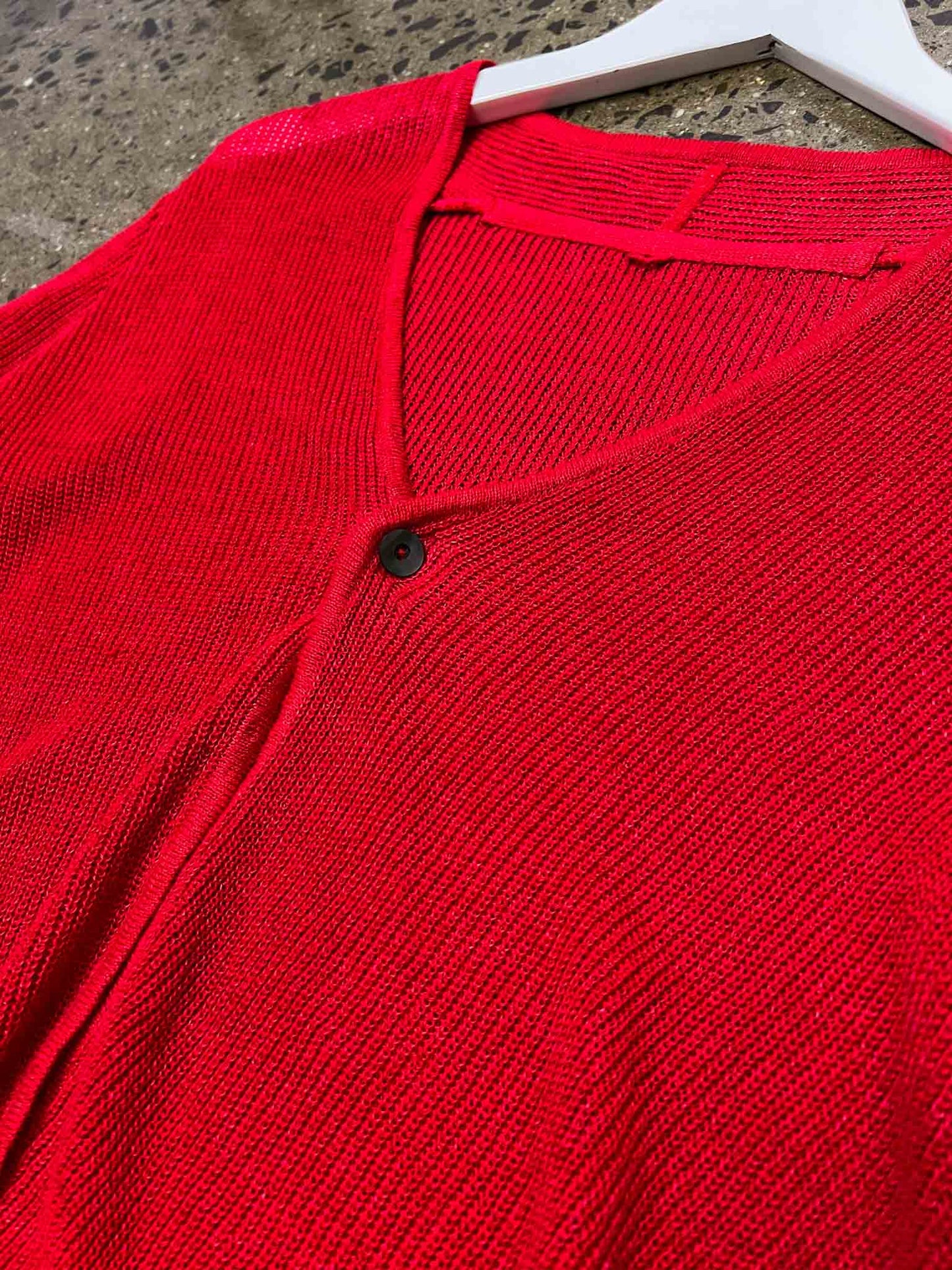 Size S | Pal'las Palace Red Linen Short-Sleeve Cardigan
