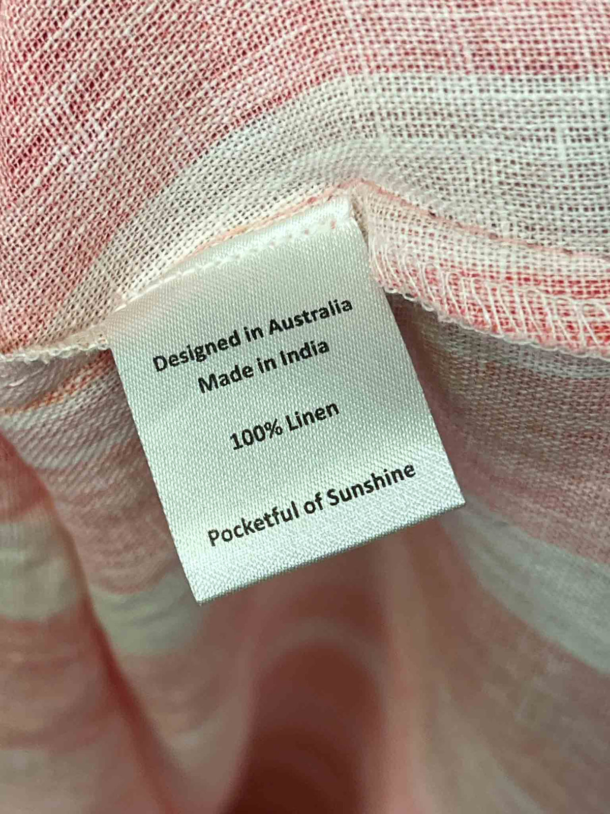 Size OSFM | Palm Pink Striped Linen Dress