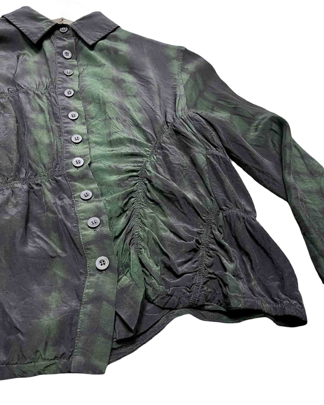 Size XXS | Alpha60 Asymmetric Ruched Marble Shirt