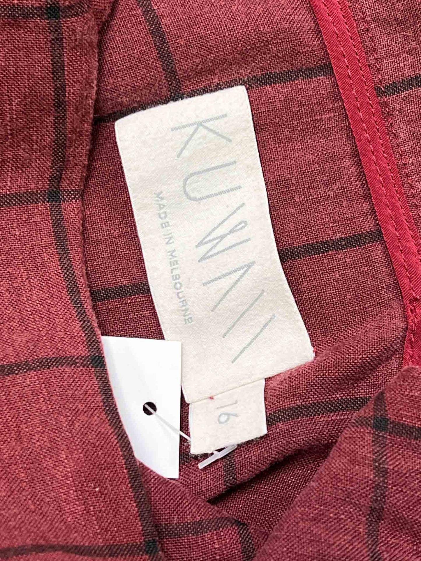 Size 16 | Kuwaii Red Linen Blend Midi Dress