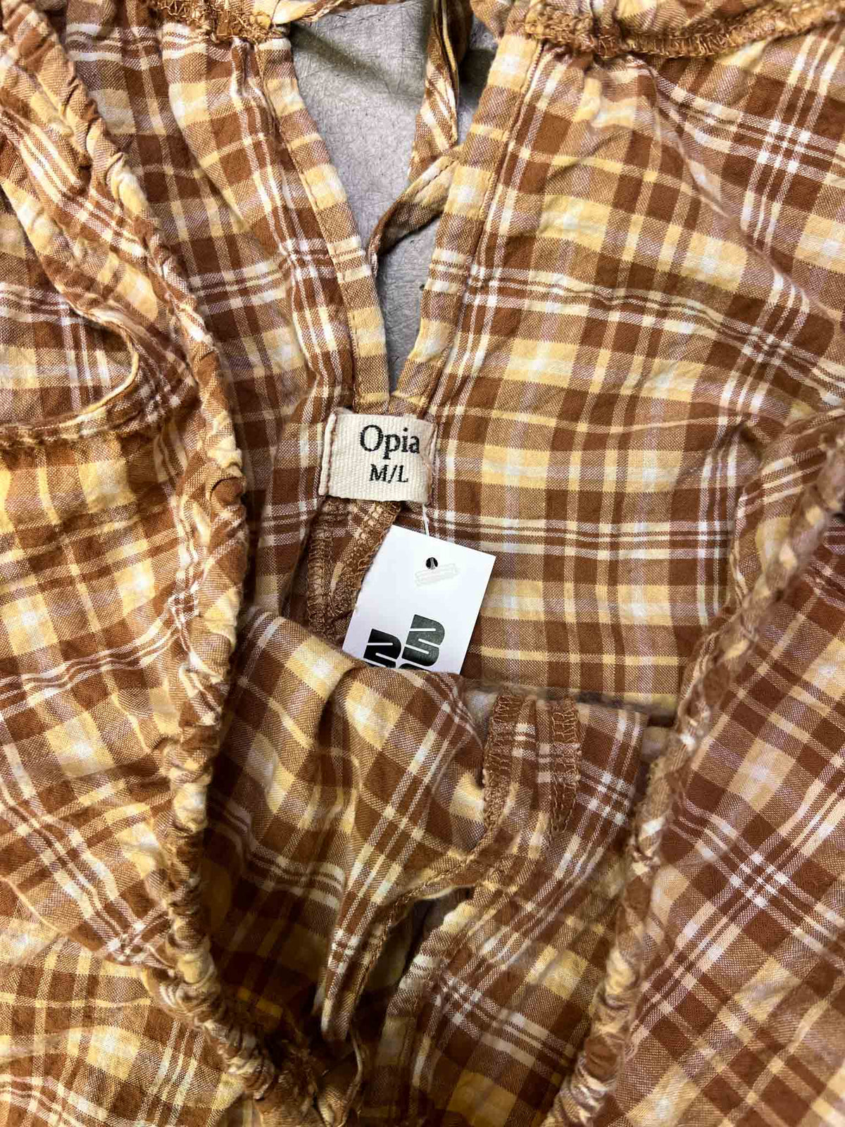 Size M/L | Opia Brown Check Smock Dress