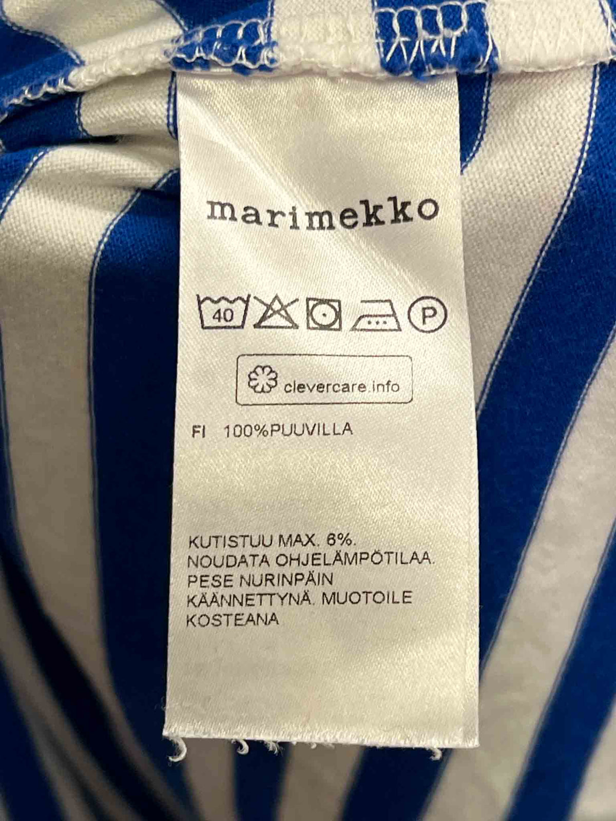 Size XL | Marimekko Striped Long Sleeve Top