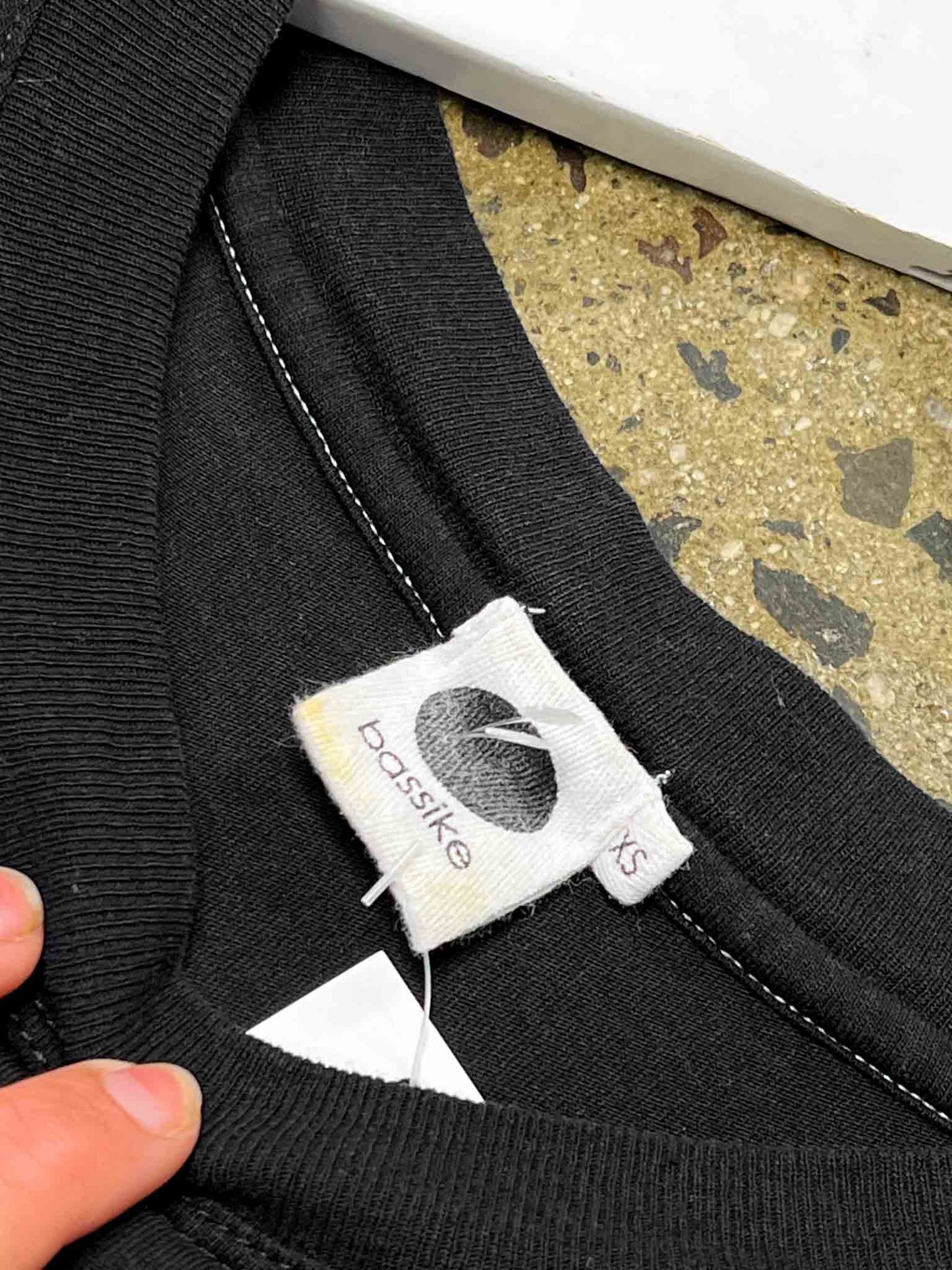 Size XS | Bassike Black Organic Cotton Fitted T-shirt