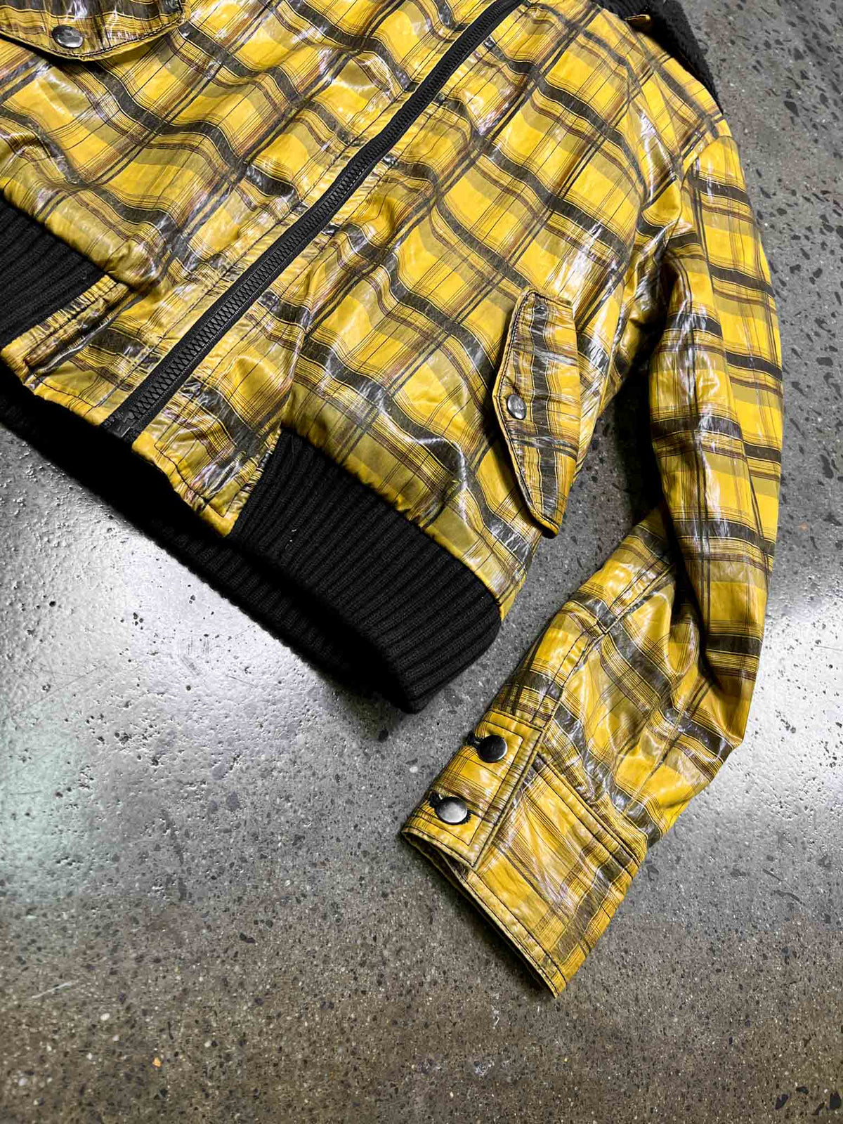 Size 34 (XS) | Veeko Yellow Plaid Bomber Jacket