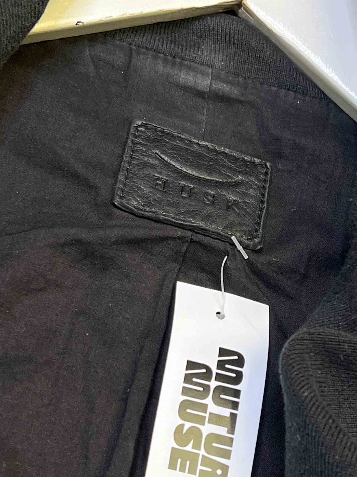 Size 3 (12) | Husk Cropped Black Leather Funnel Jacket