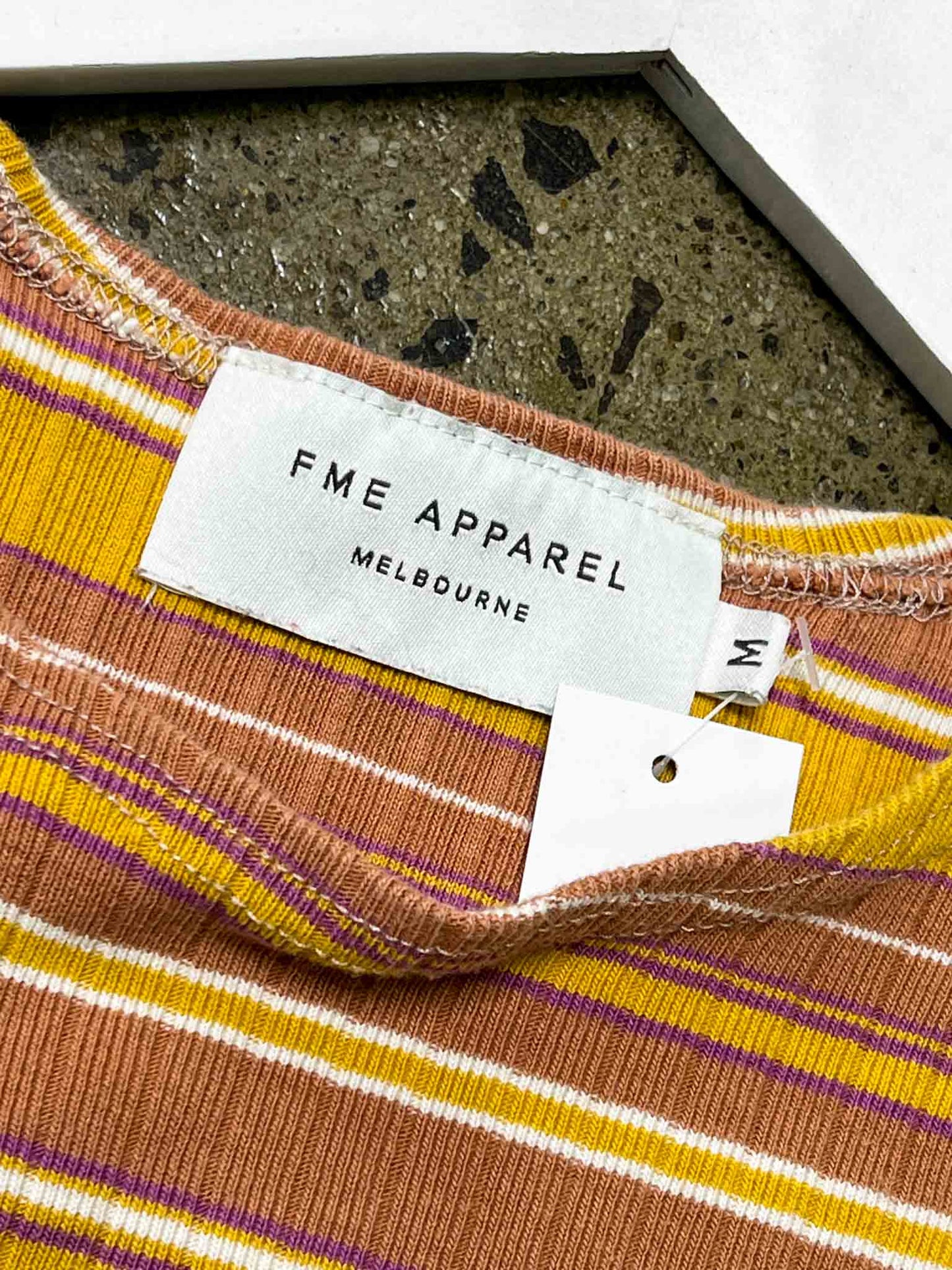 Size M | FME Apparel Striped Cotten Cropped T-shirt