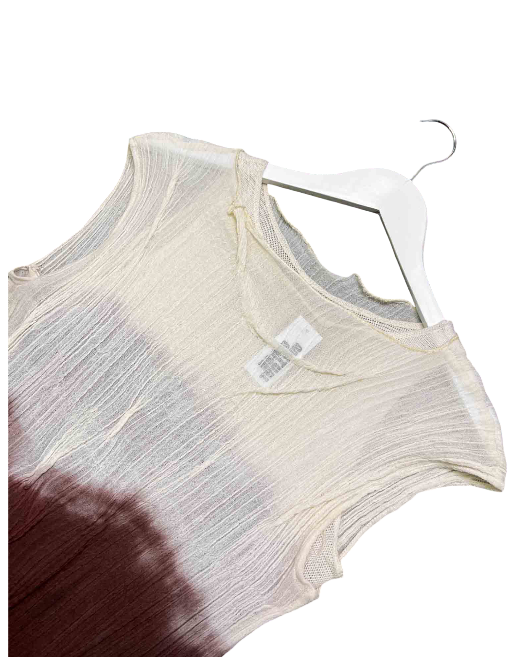 Size XS/S | Handmade Cream/Brown Ombre Midi Dress