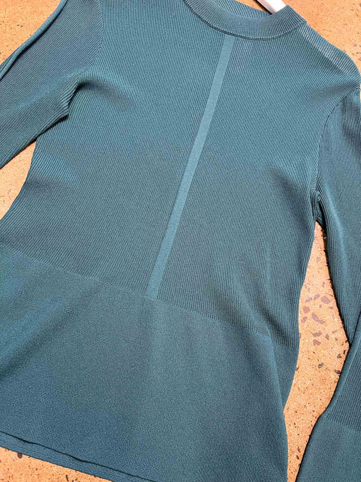 Size L | Kloke Green Ribbed Long-Sleeve Top