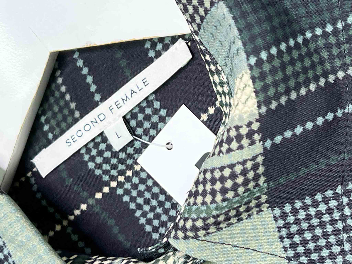 Size L | Second Female Flowy Dot Plaid Shirt