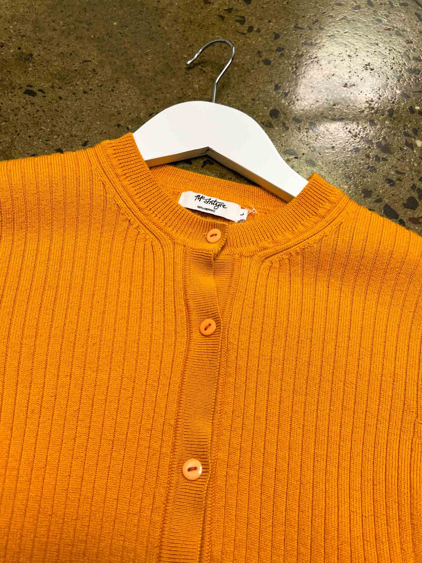Size L | McIntyre Wool Cropped Yolk Cardigan