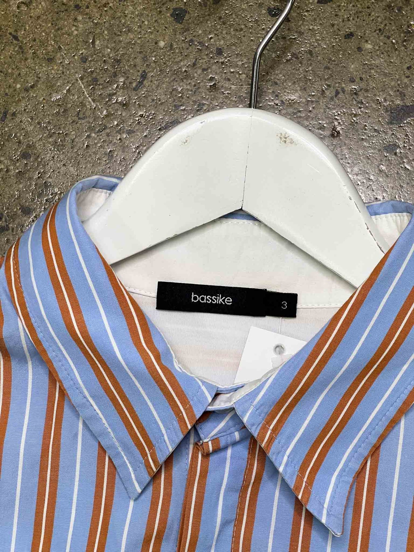 Size 3 (L) | bassike Blue/Orange Organic Cotton Shirt