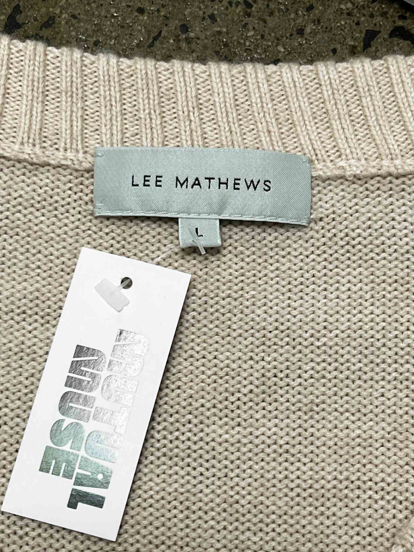 Size L | Lee Mathews Daisy Cream Merino Wool Cardigan