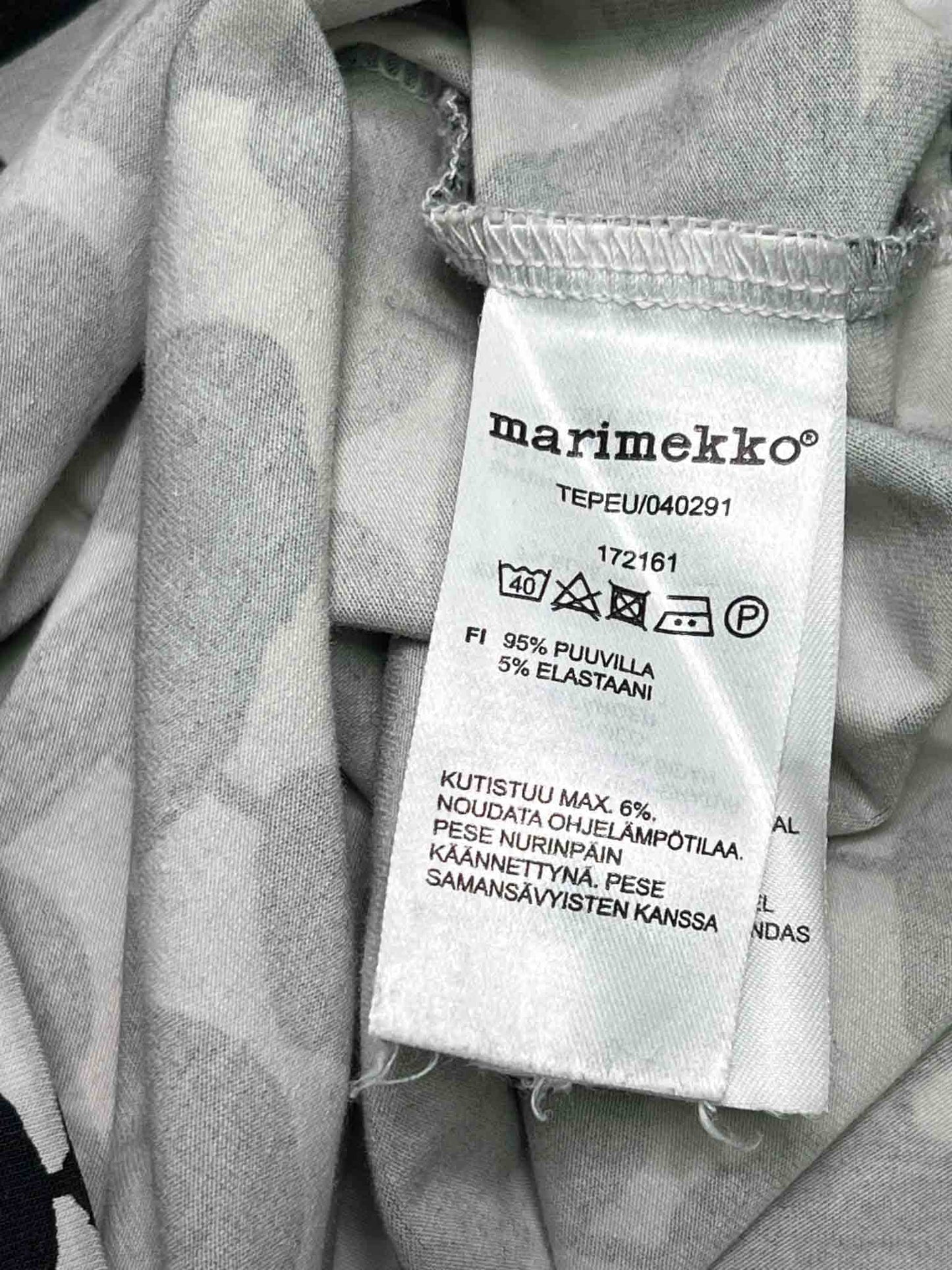 Size S | Marimekko Black/White Cotton Stretch Midi Dress