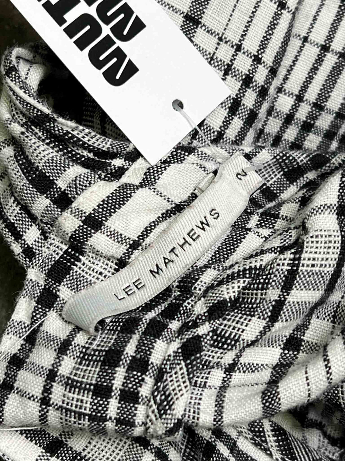 Size M | Lee Mathews Linen Plaid Wrap Top