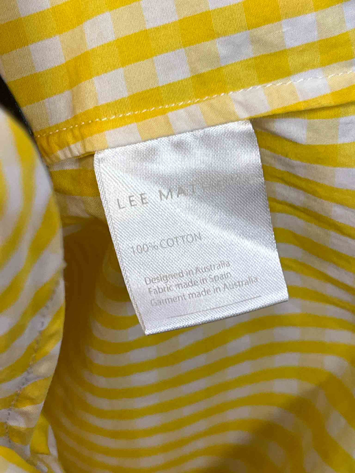 Size 0 (XS) | Lee Mathews Yellow Gingham Shirt