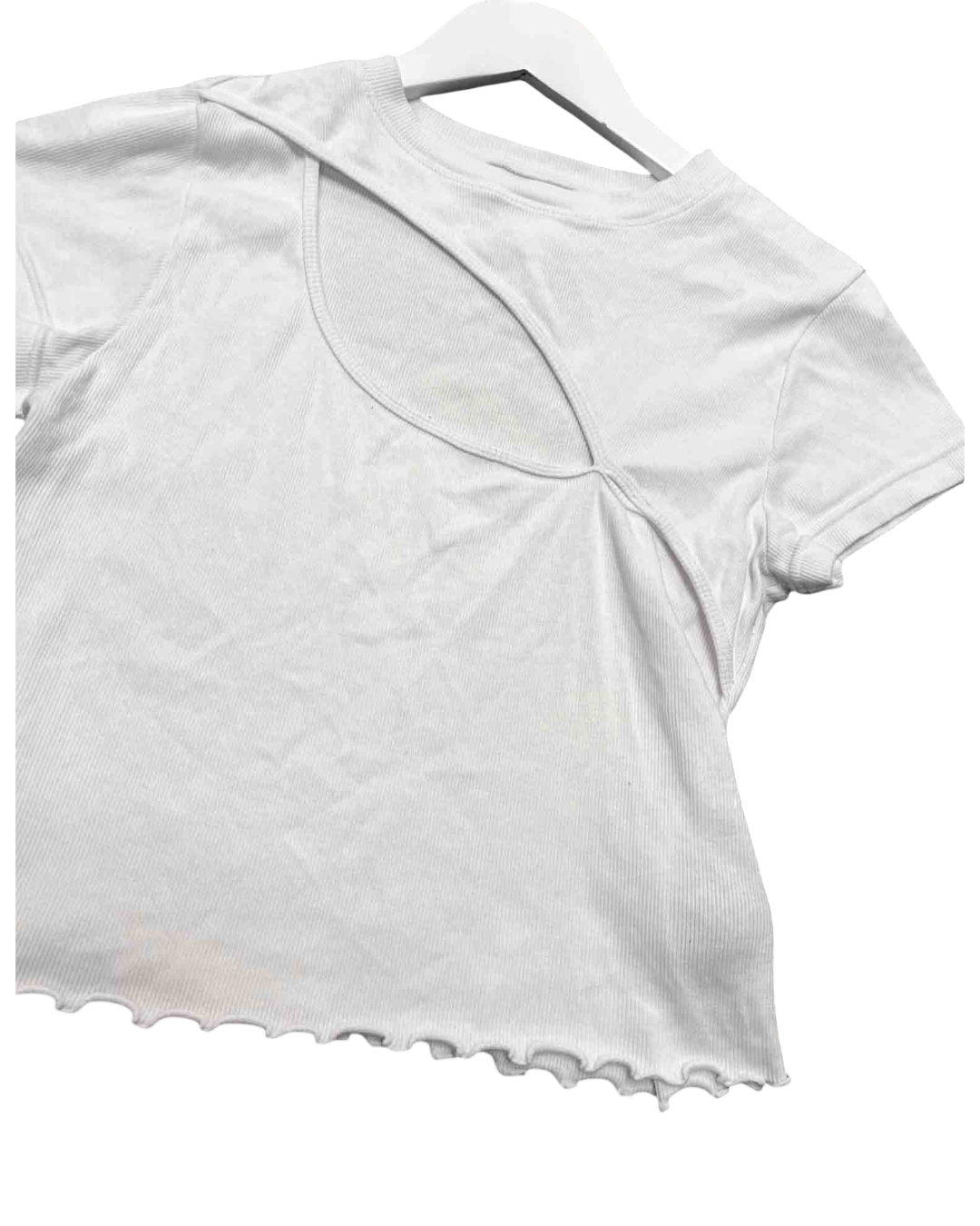 Size 6 | SUKU White Cotton Cut-Out Top