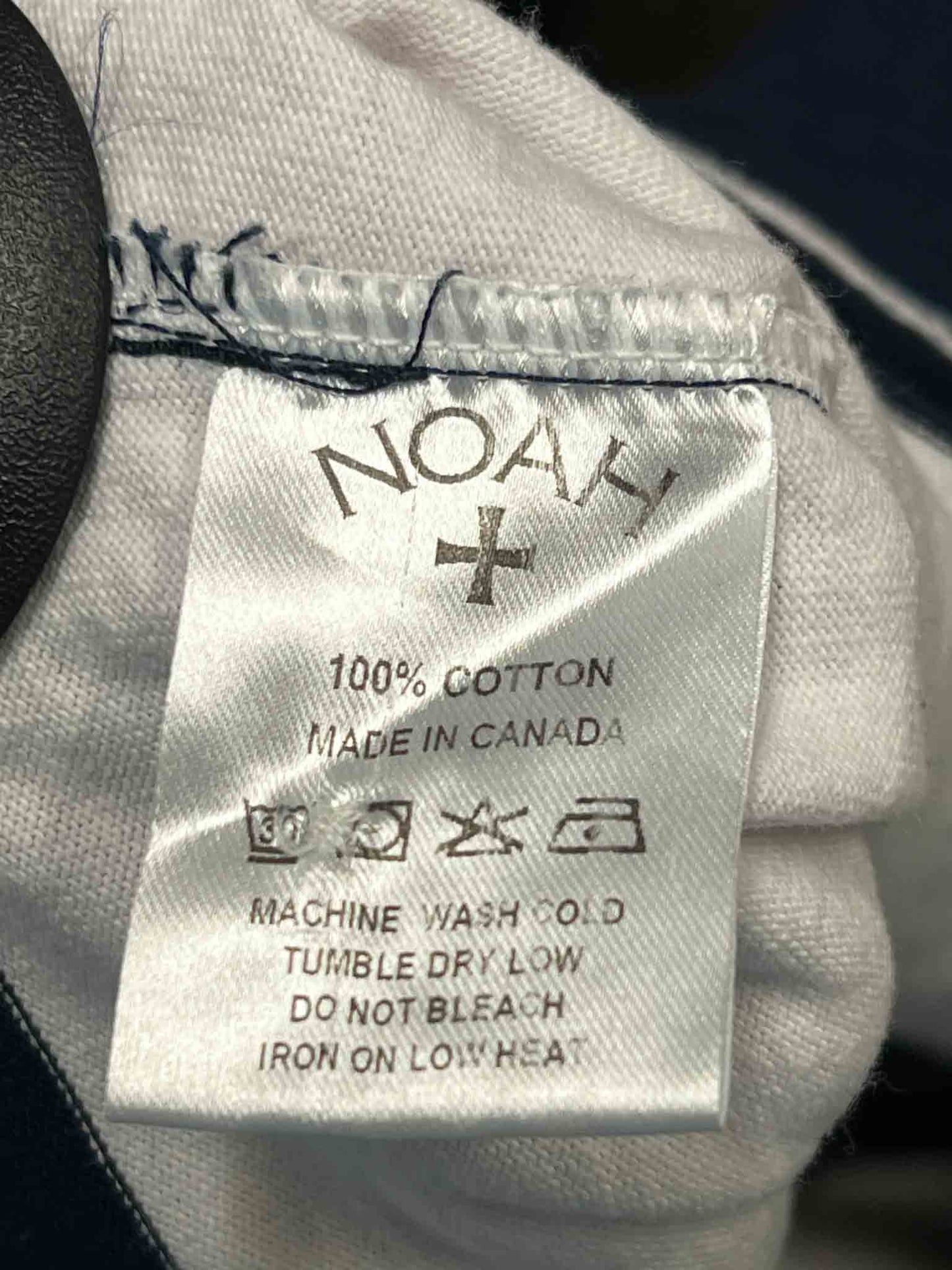 Size M | Noah White and Navy Striped Rugby Polo