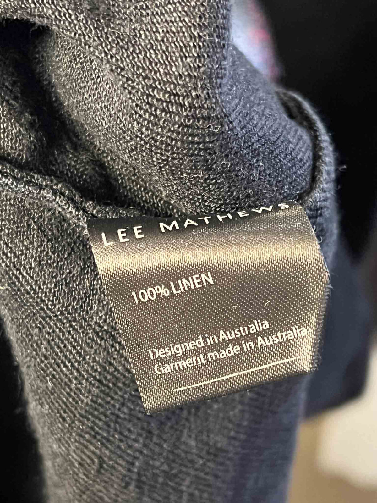 Size S | Lee Mathews Black Carrie Linen V-Neck Dress