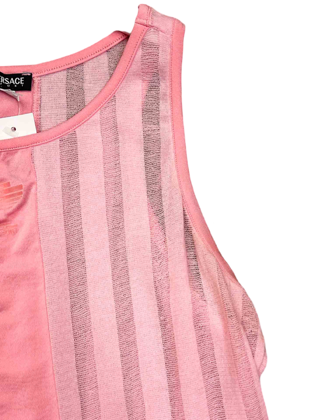 Size L | Versace Sport Striped Mesh Tank
