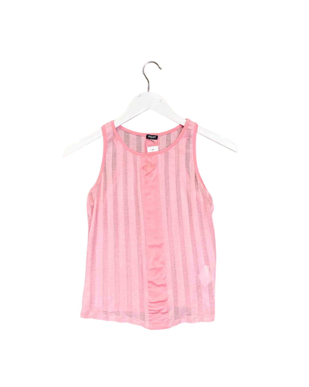 Size L | Versace Sport Striped Mesh Tank