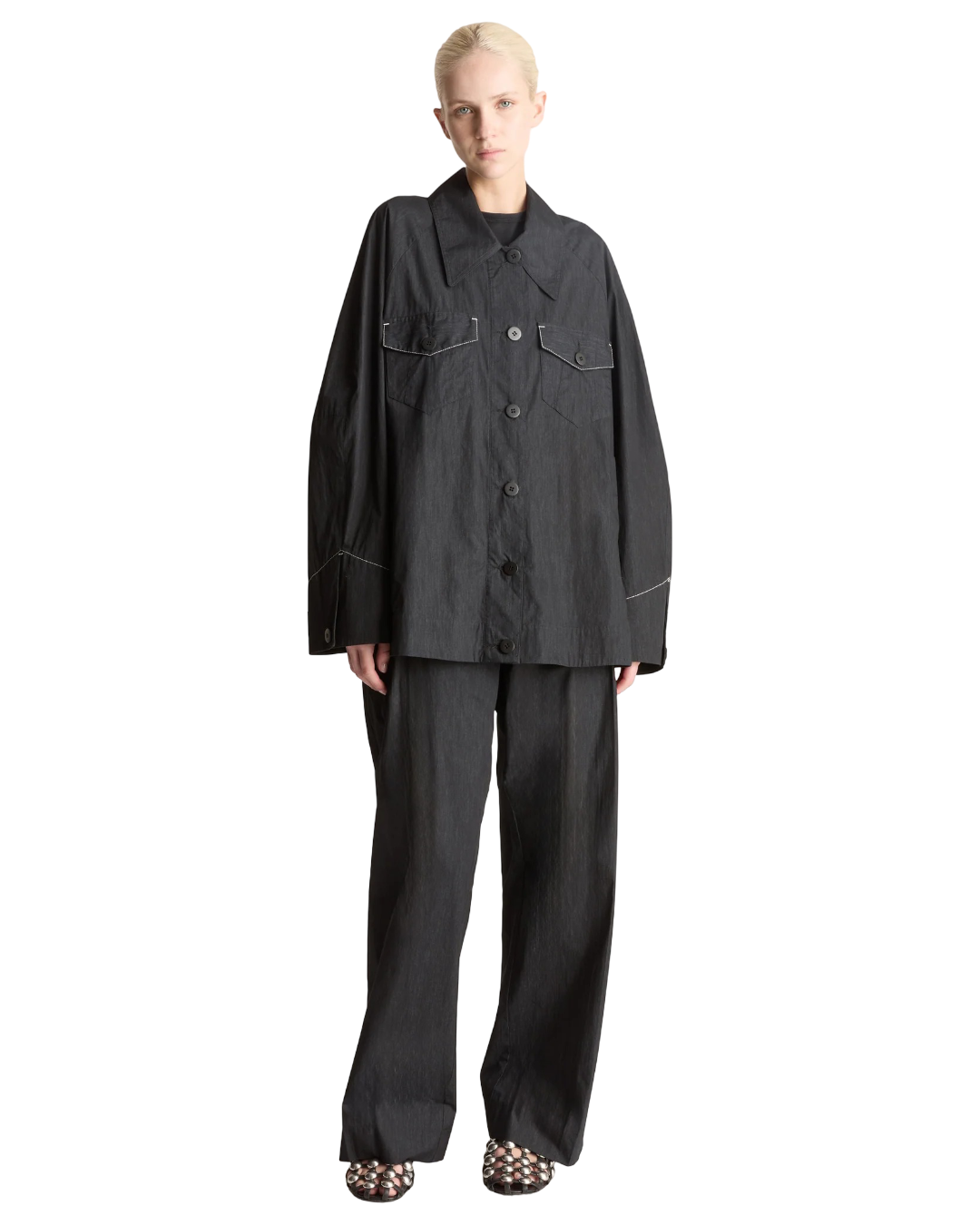 Size XL | Lee Mathews Contrast Stitch Pointe Collar Jacket