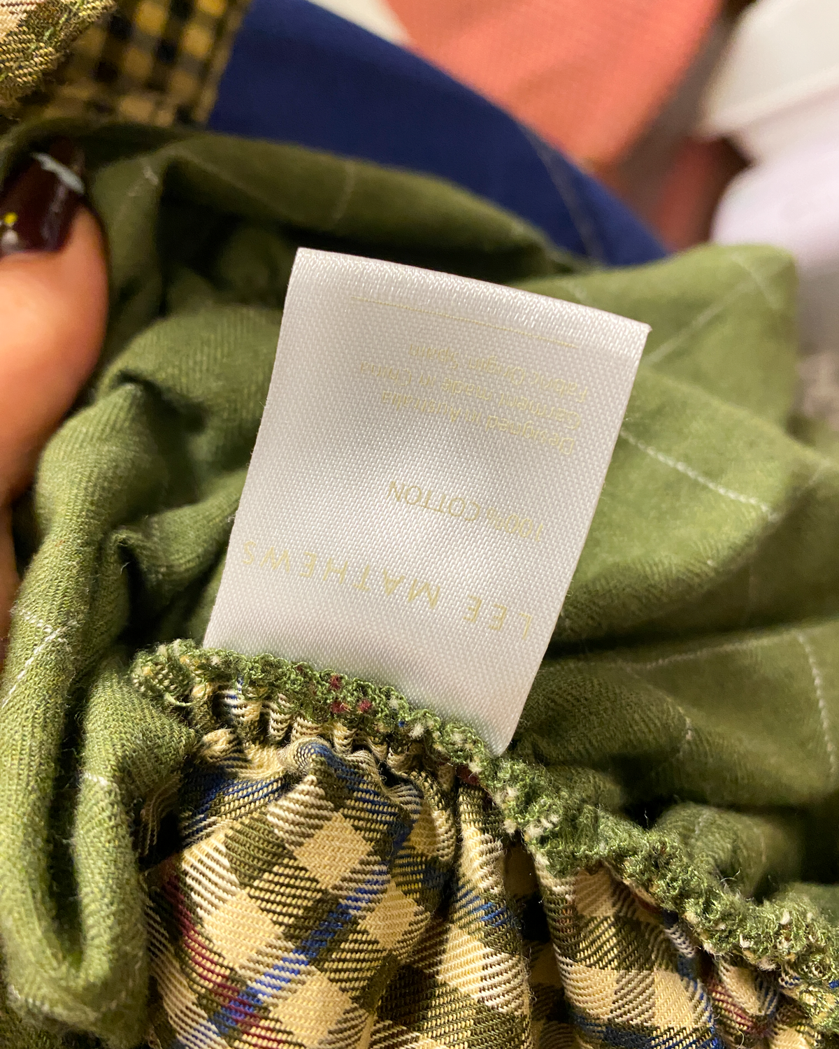 Size 2 (M) | Lee Mathews Gathered Plaid Top
