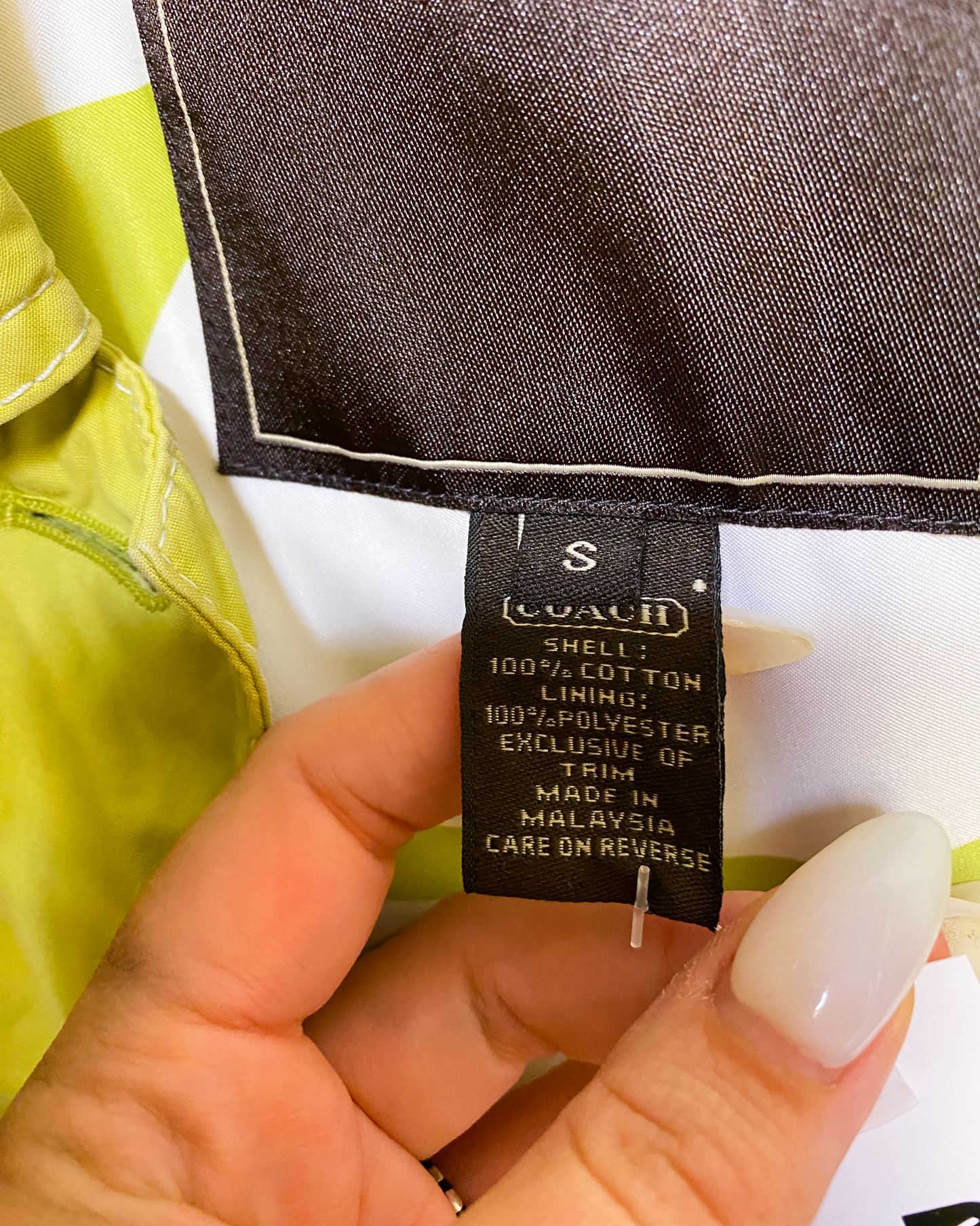 Size S | Coach Green Cotton Trench Coat