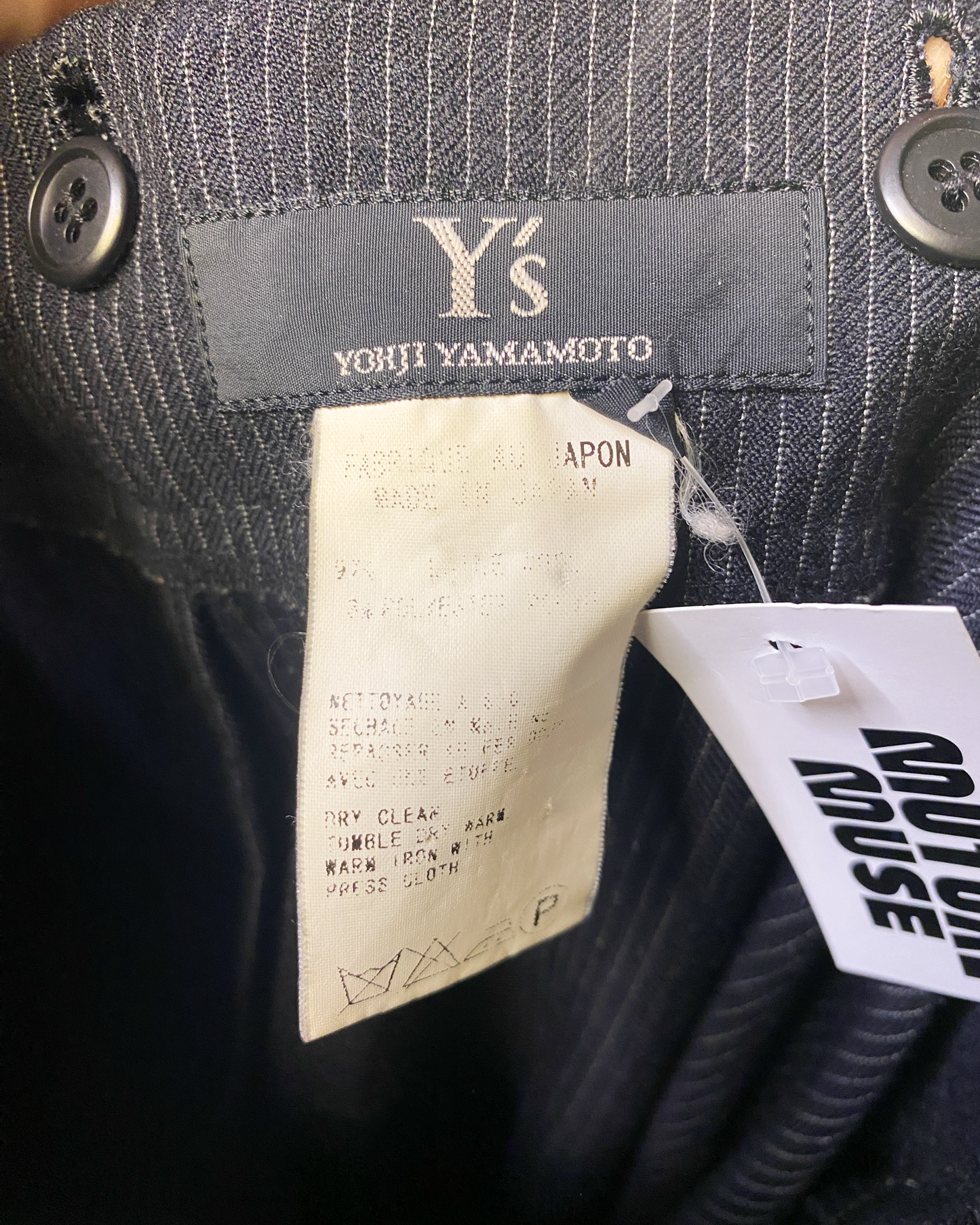 Size 2 (M) | Y's Yohji Yamamoto Pinstripe Wrap Skirt