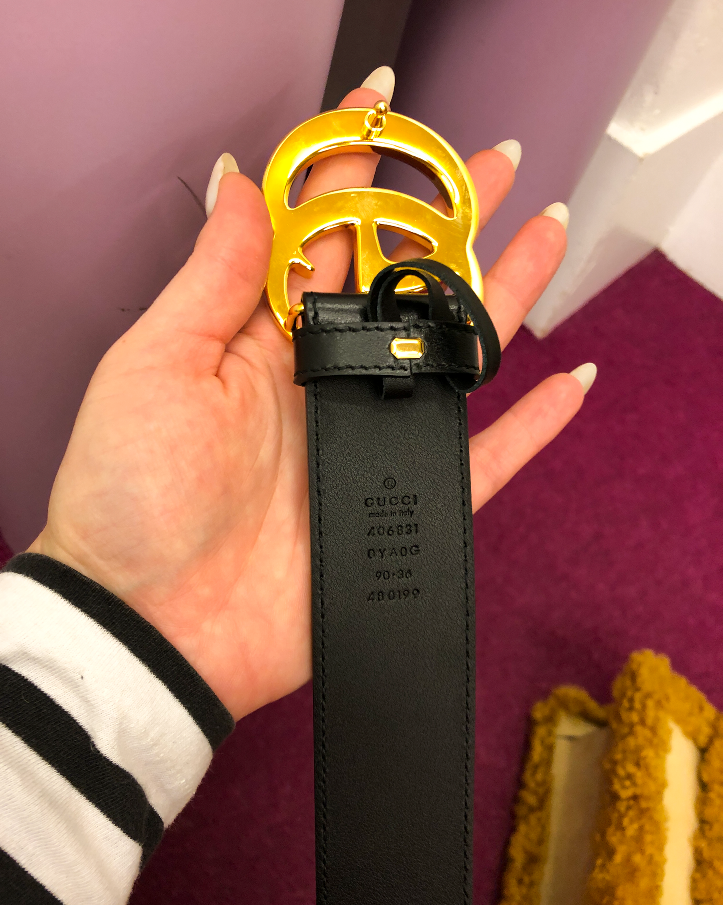 Size 36 | Gucci GG Marmot Leather Belt