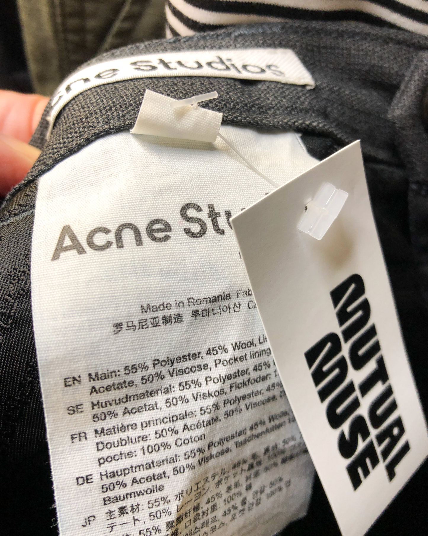 Size 38 | Acne Studios Charcoal Wool Blend Pants