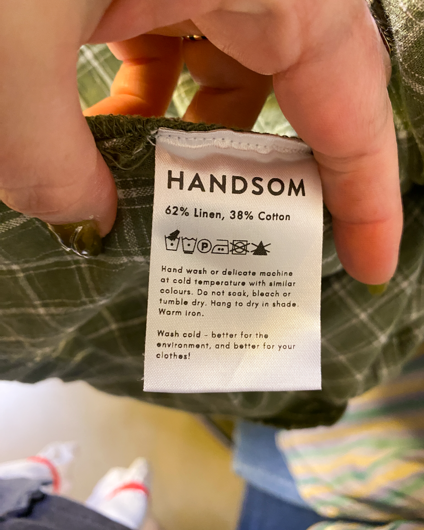 Size S | Handsom Linen/Cotton Check Shirt