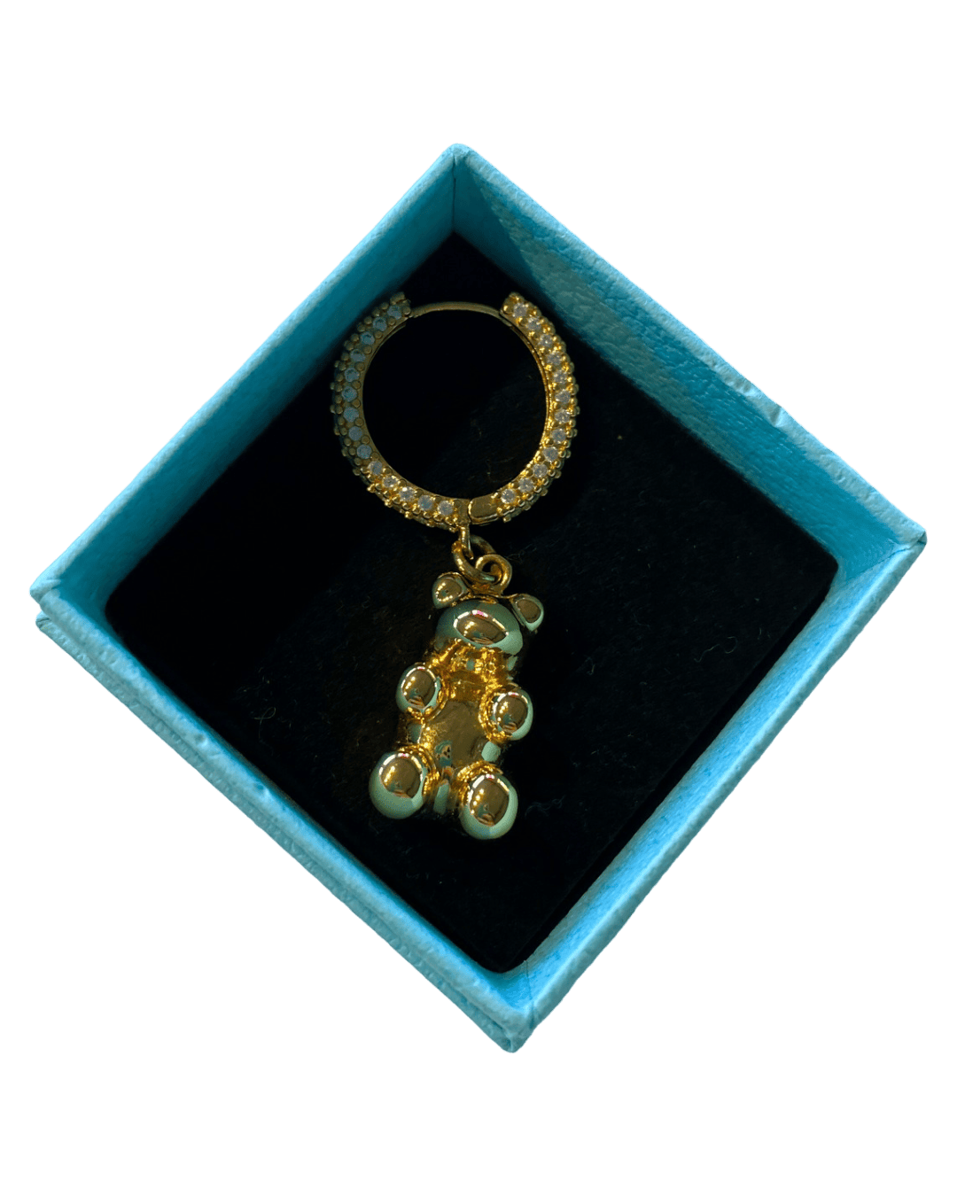 Crystal Haze Golg Gummy Bear Earring