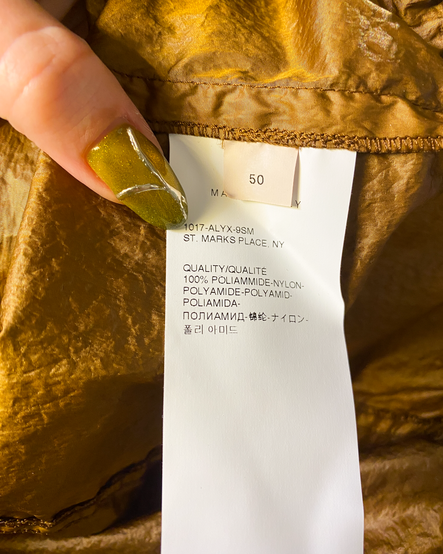 Size 50 (L) | 1017 Alyx 9SM Crinkled Nylon Shirt