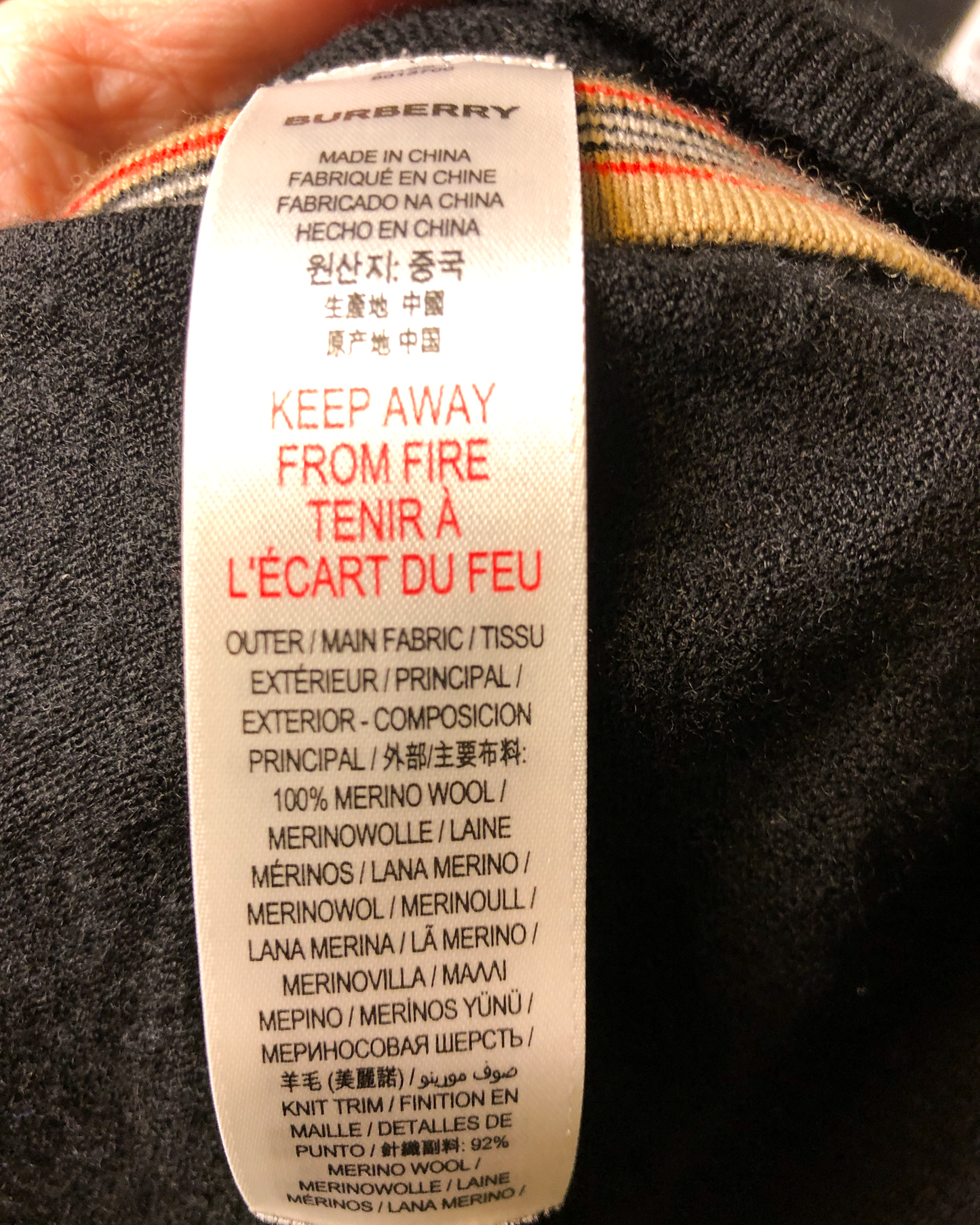 Size L | Burberry Merino Cardigan