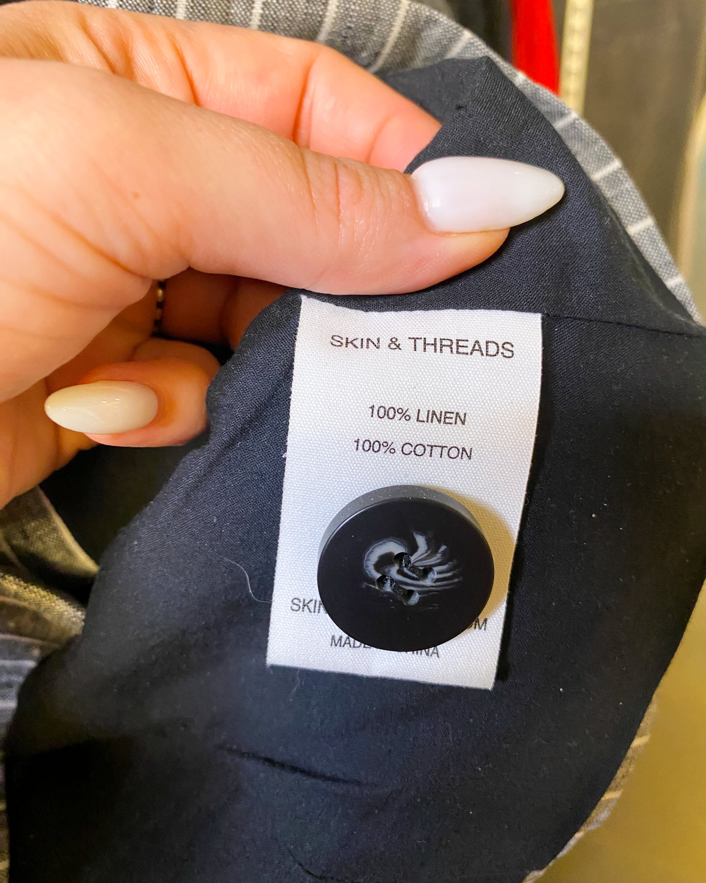 Size M | Skin + Threads Pinstripe Linen Vest