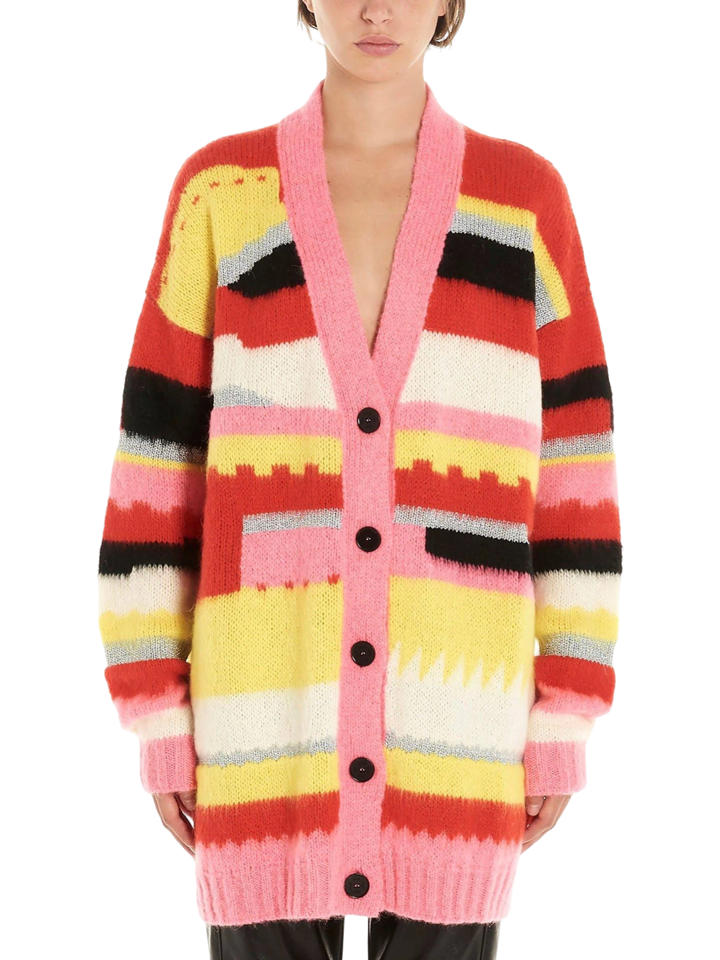 Size S | MSGM Striped Mohair Blend Cardigan
