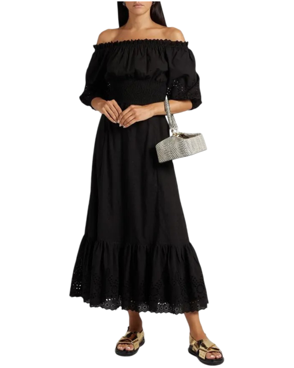Size L | Walter Baker Cotton Broderie Anglais Maxi Skirt