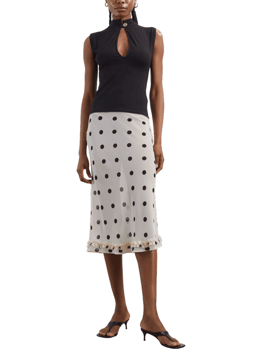 Size M | Susamusa Meadow Polkadot Sheer Midi Skirt NWT
