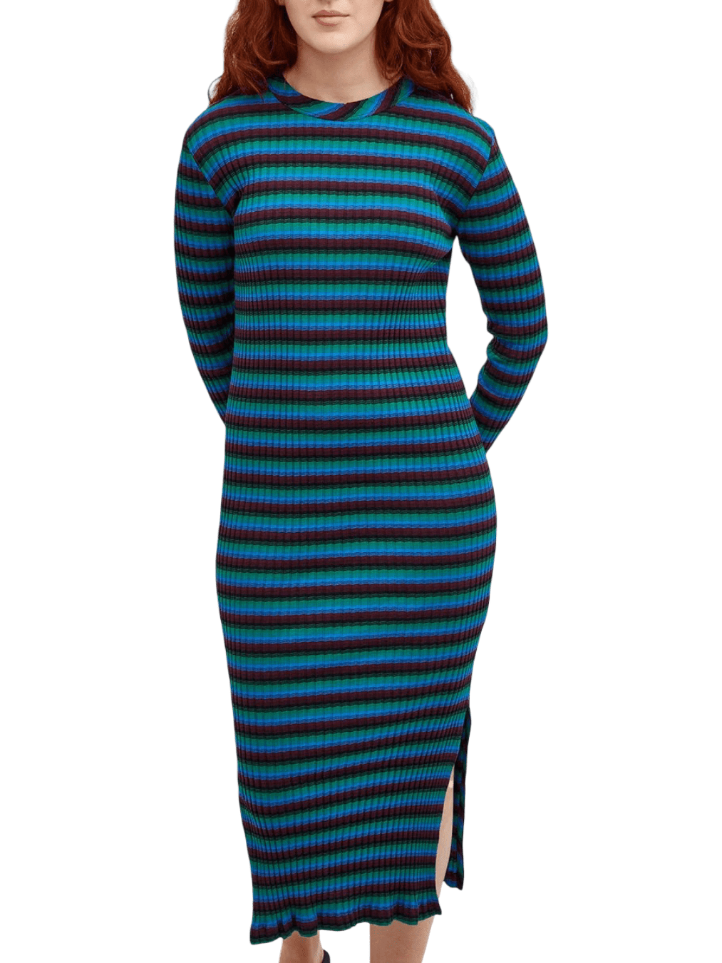 Size XS | YMC Raindrops Striped Jersey Midi Dress