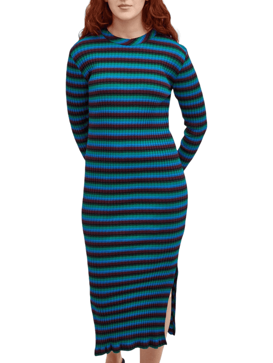 Size XS | YMC Raindrops Striped Jersey Midi Dress