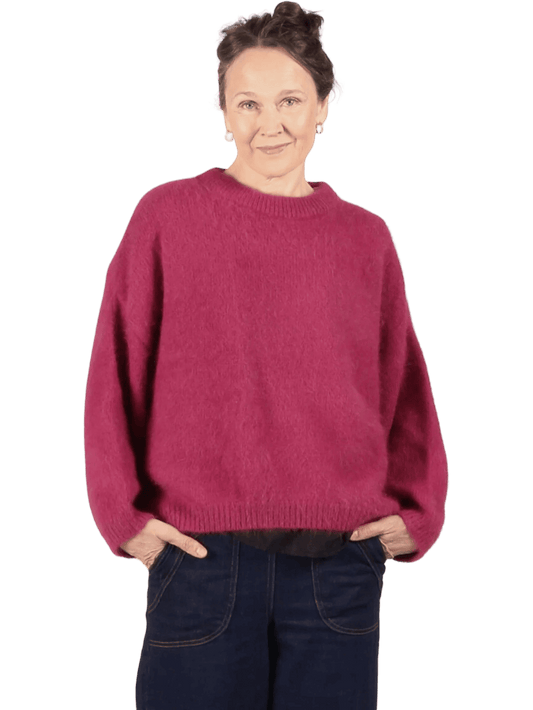 Size M/L | Olga de Polga Plumb Montreal Angora Knit Jumper