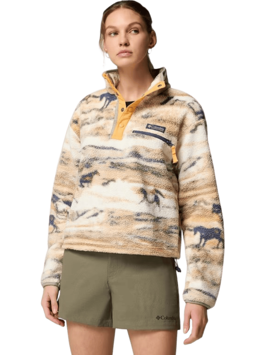 Size S | Columbia Helvetia II Printed Cropped Half Snap Fleece