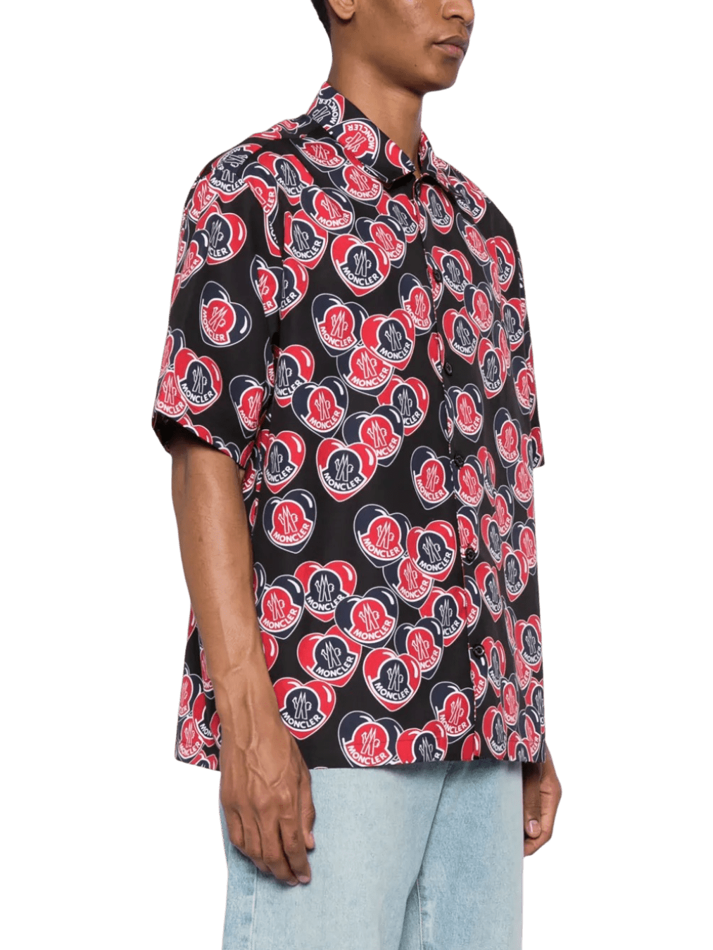 Size L | Moncler Heart Logo-Print Cotton Shirt