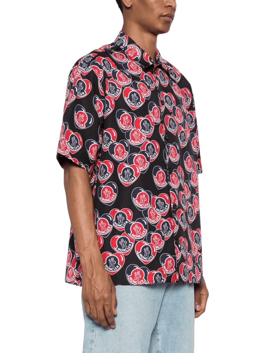 Size L | Moncler Heart Logo-Print Cotton Shirt