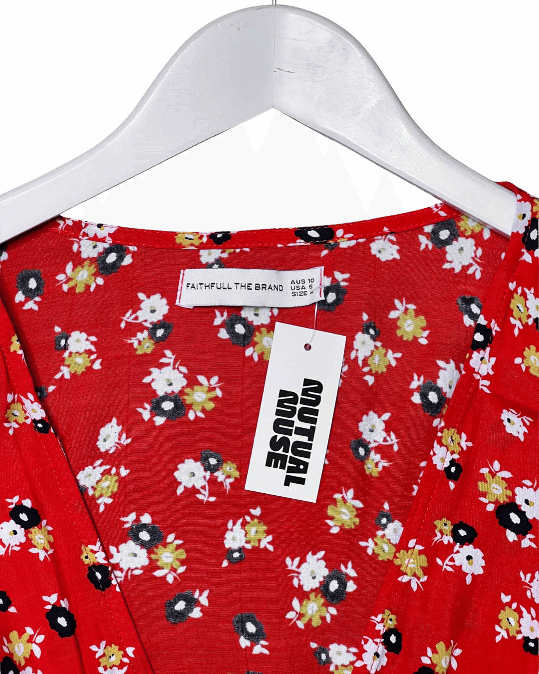 Size M | Faithfull the Brand Red Cropped Plunge Top