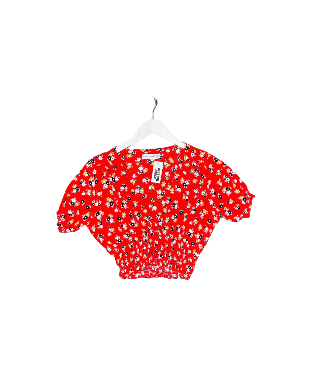 Size M | Faithfull the Brand Red Cropped Plunge Top