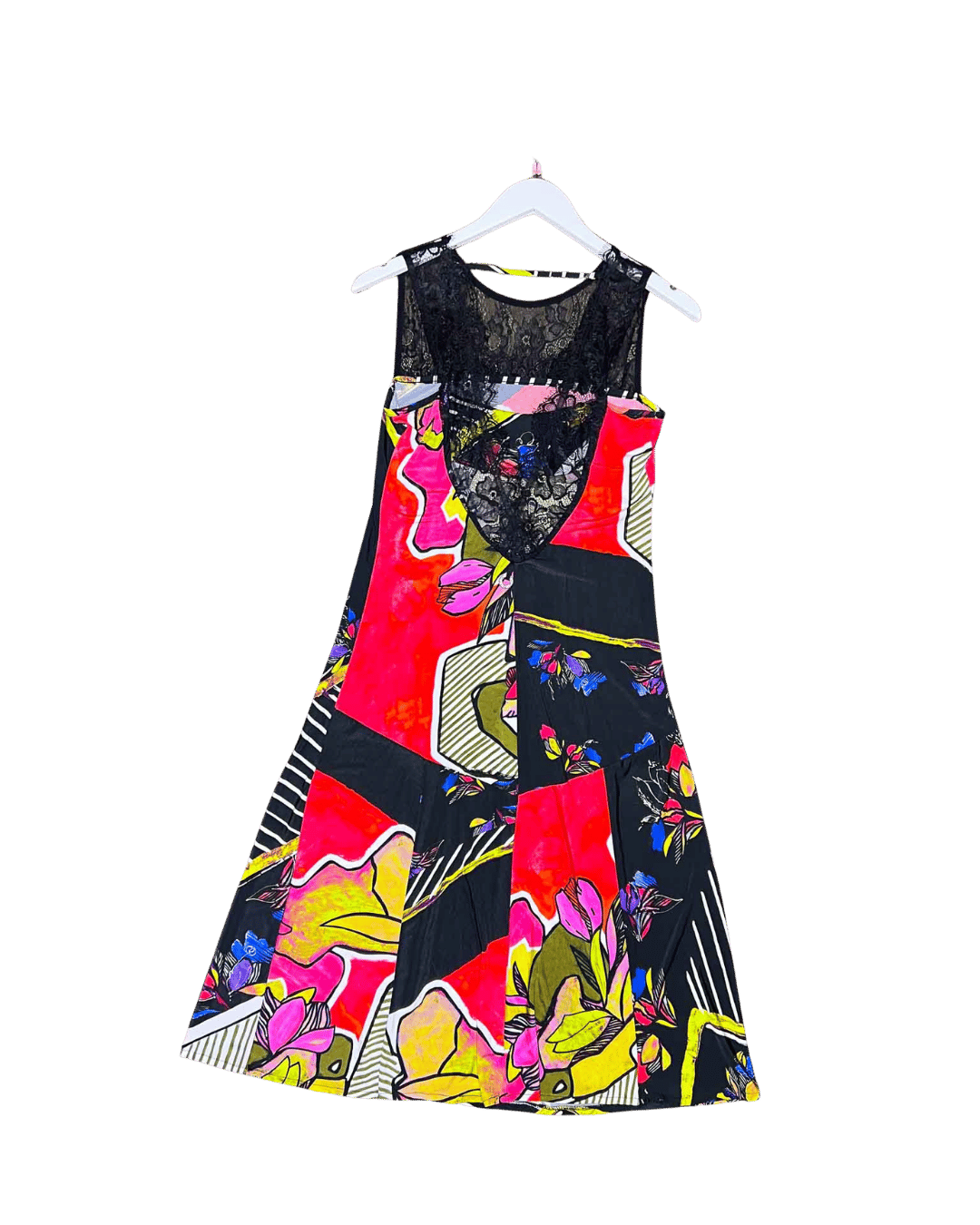 Size S | Save The Queen Abstract Lace Trim Dress